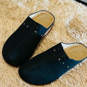 Black Studded Women's Mules